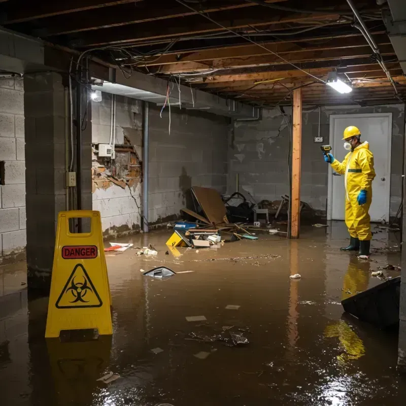 Flooded Basement Electrical Hazard in Allamakee County, IA Property